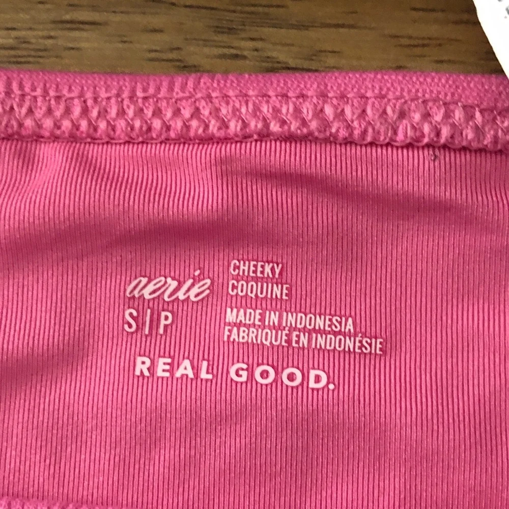aerie Hot Pink Bikini Bottom with Bead Accent